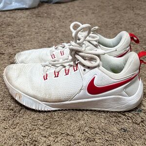 White and Red Athletic Sneakers